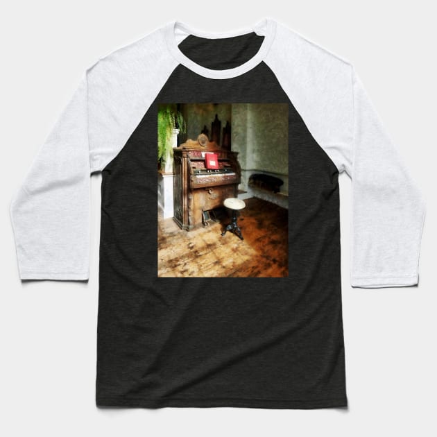 Music - Church Organ With Swivel Stool Baseball T-Shirt by SusanSavad